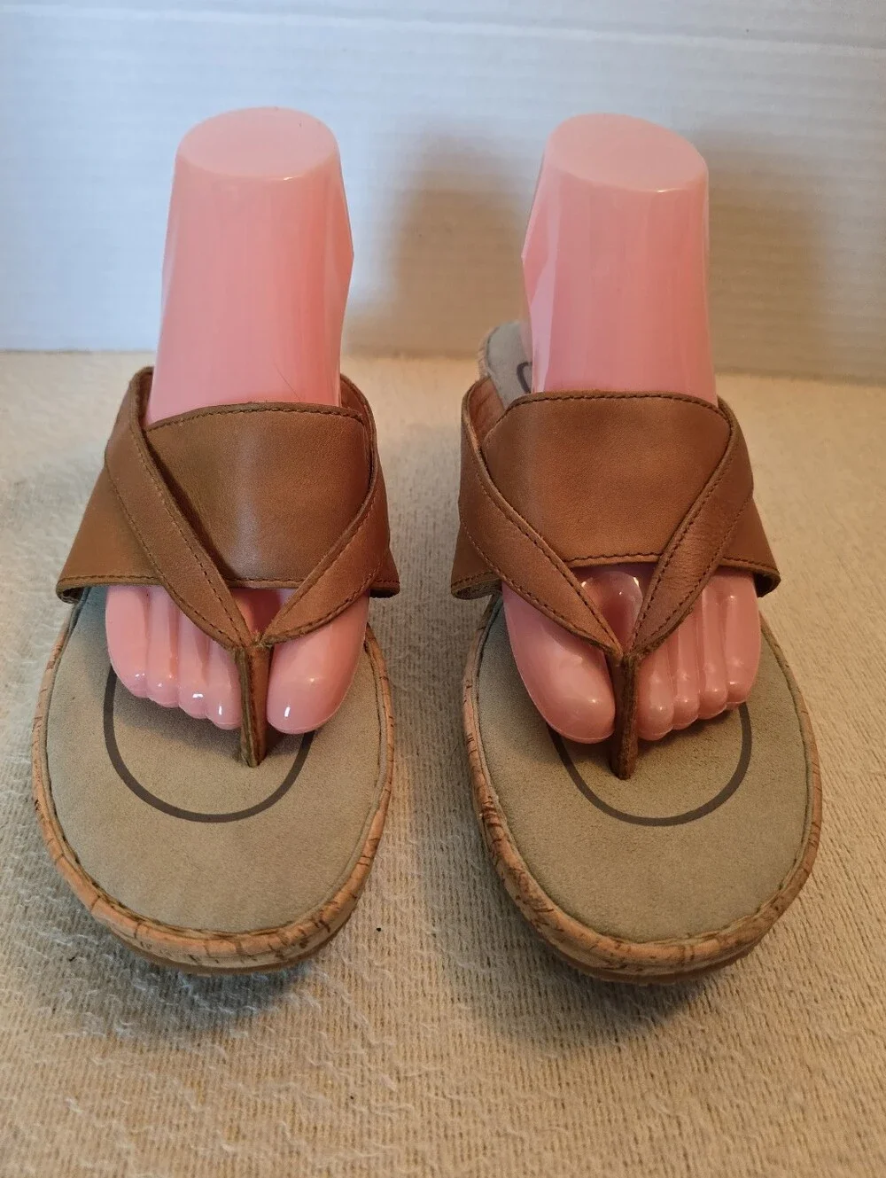 Eddie Bauer Tan Leather Wedge Sandals size 11